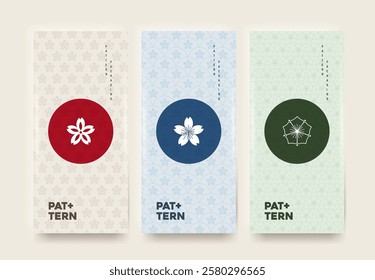 Vector set packaging templates flower japanese of luxury or premium products.