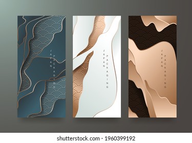 Vector set packaging templates japanese of luxury or premium products.