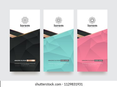 Vector set packaging templates nature luxury or premium products.logo design with trendy linear style.voucher discount flyer brochure.book cover vector illustration.greeting card background.