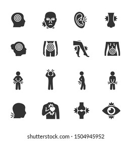 Vector set of pain icons.