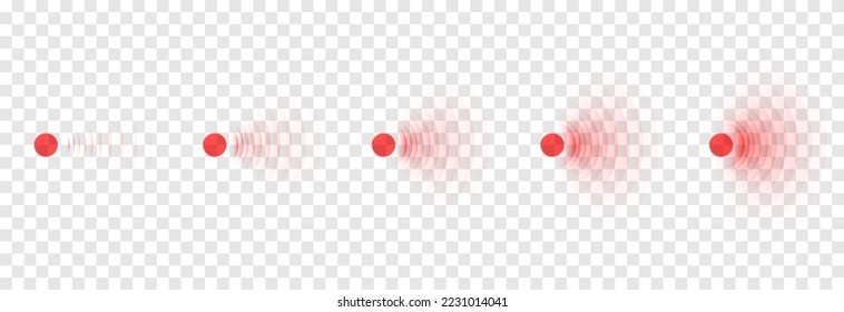 Vector set of pain localization markers. Red localization of pain png. Marker of painful place, bruise, pain. Design element.