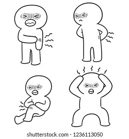 vector set of pain people