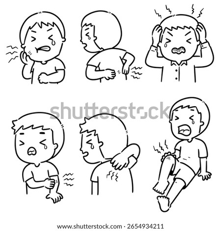 vector set of pain people
