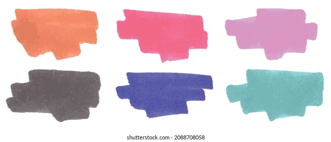 Vector set of paint brush spot, hand painted background, watercolor dab. For banner, tag or label watercolor backgrounds band.