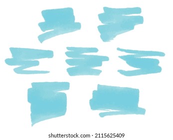 Vector set of paint brush spot, hand painted background, watercolor dab. For banner, tag or label watercolor backgrounds band.