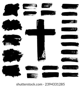 Vector set paint brush stroke.