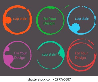 Vector set of  paint bucket bottom stain, splashes and spot for logo design. 
