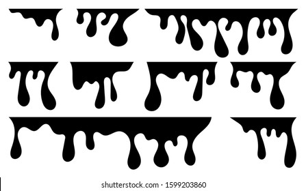 Paint Dripping Dripping Liquid Paint Flows Stock Vector (Royalty Free ...