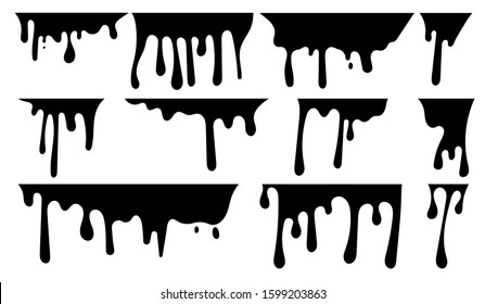 Vector Set Paint Dripping Liquids Paint Stock Vector (Royalty Free ...