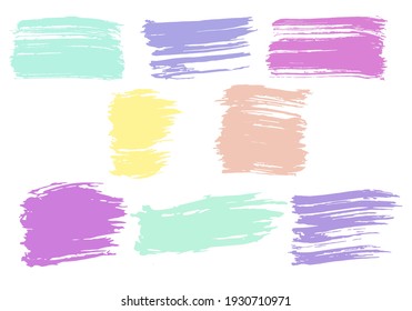 Vector set of paint ink brush strokes isolated on white background. Word box template for video hosting, advertising, social media and other use.