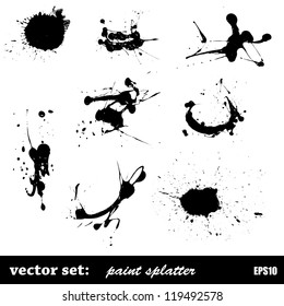 vector set of paint splatter