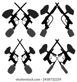 Vektorgrafik Set Paintball Marker Gun Icon Teamlogo Vektorillustration