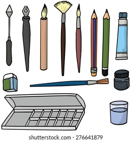 vector set of painting and writing tools