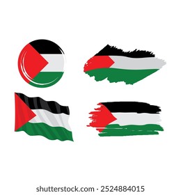 vector set palestine national flag