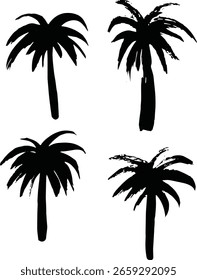 vector set of palm trees