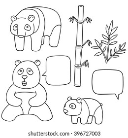 vector set of panda