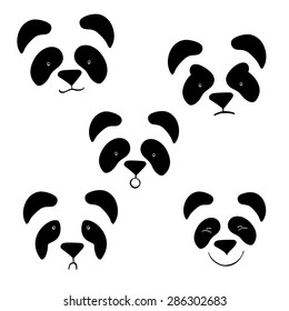 vector set panda emotions