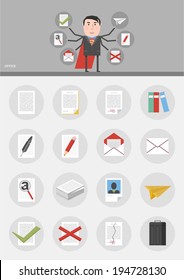 Vector set / Paper / 16 flat design icons