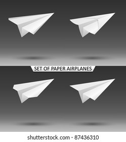 Vector set of paper airplanes