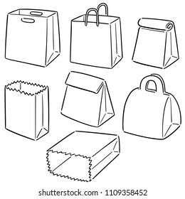 vector set of paper bag