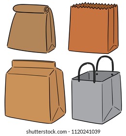 vector set of paper bag