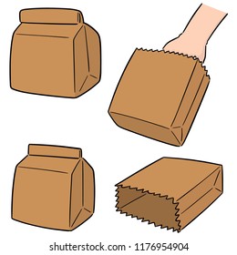 vector set of paper bag