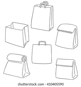 vector set of paper bag