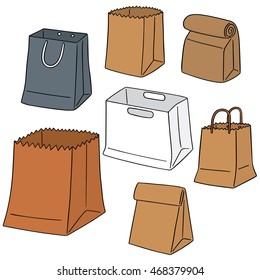 vector set of paper bag