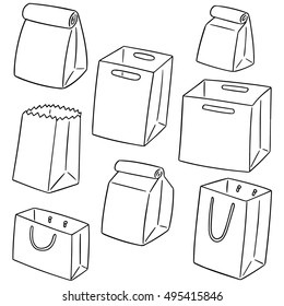 vector set of paper bag
