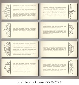 Vector set of paper banners with calligraphic elements