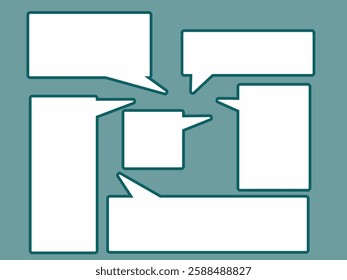 vector set of paper banners. Set of Comic text box for dialog. Blank talk clouds for dialog text. Text box vector design