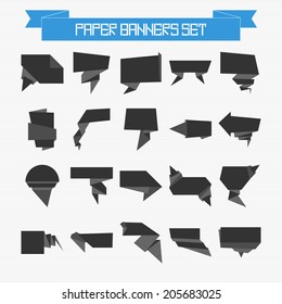 Vector set of paper banners for your design