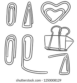 vector set of paper clip