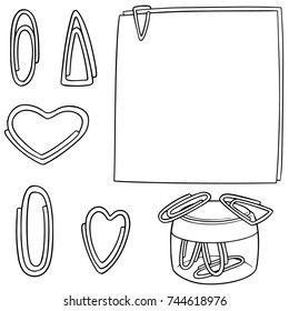 vector set of paper clip