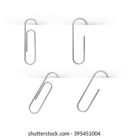 Vector Set of Paper Clips Isolated on White Background