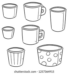 vector set of paper cup