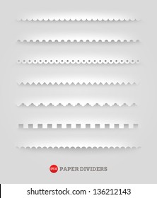 Vector set of paper decorative dividers