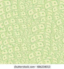 Vector Set of Paper Dollars Pattern. American Banknotes. Cash Money. US Currency