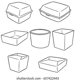 vector set of paper food container