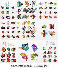 Vector set of paper graphics. Mega collection