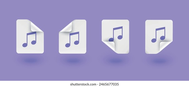 Vektorgrafik von Papiermusik-Symbolen. 