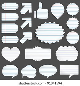 Vector set of paper objects