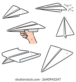 vector set of paper plane