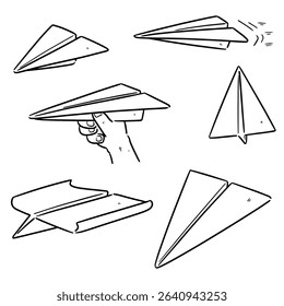 vector set of paper plane