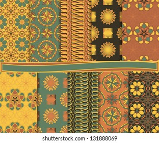 vector set of paper for scrapbook with abstract flowers
