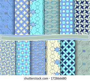 vector set of paper for scrapbook with flowers and abstract shapes