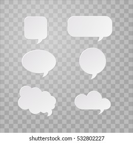 Vector set of paper speech bubbles