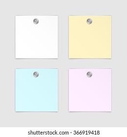 Vector Set of Paper Sticker Sticky Note Post Memo Label Isolated on White Background