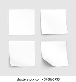 Vector Set of Paper Sticker Sticky Note Post Memo Label Isolated on White Background