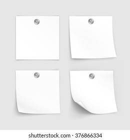 Vector Set of Paper Sticker Sticky Note Post Memo Label Isolated on White Background